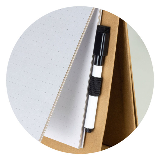 Desk Whiteboard Notebooks Pen Detail